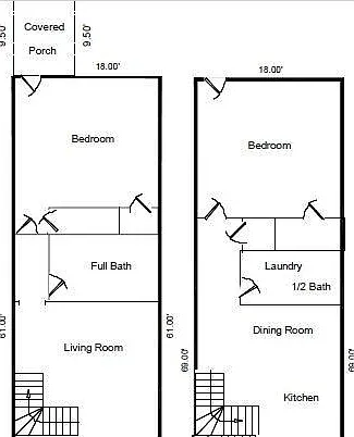 Apartment Layout- Spacious 2 Floors!