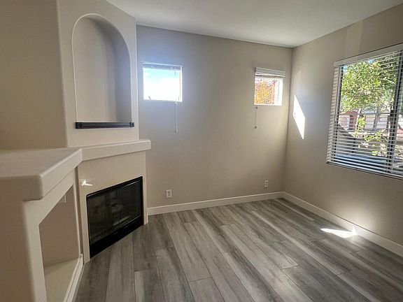 Living room with working fireplace