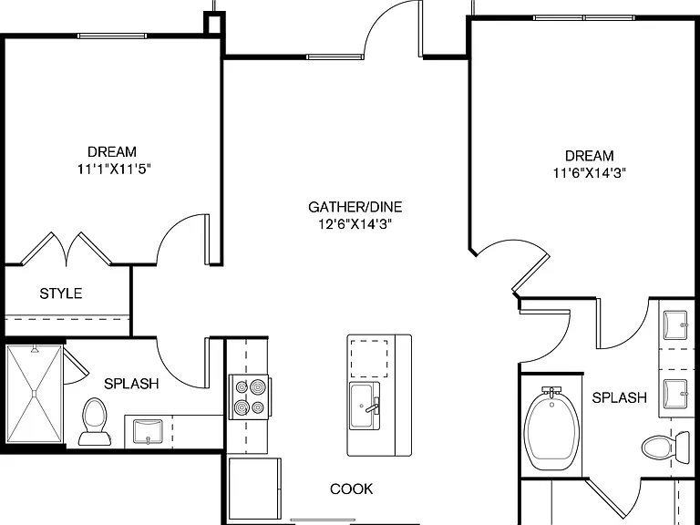 B1 floor plan Granary Flats