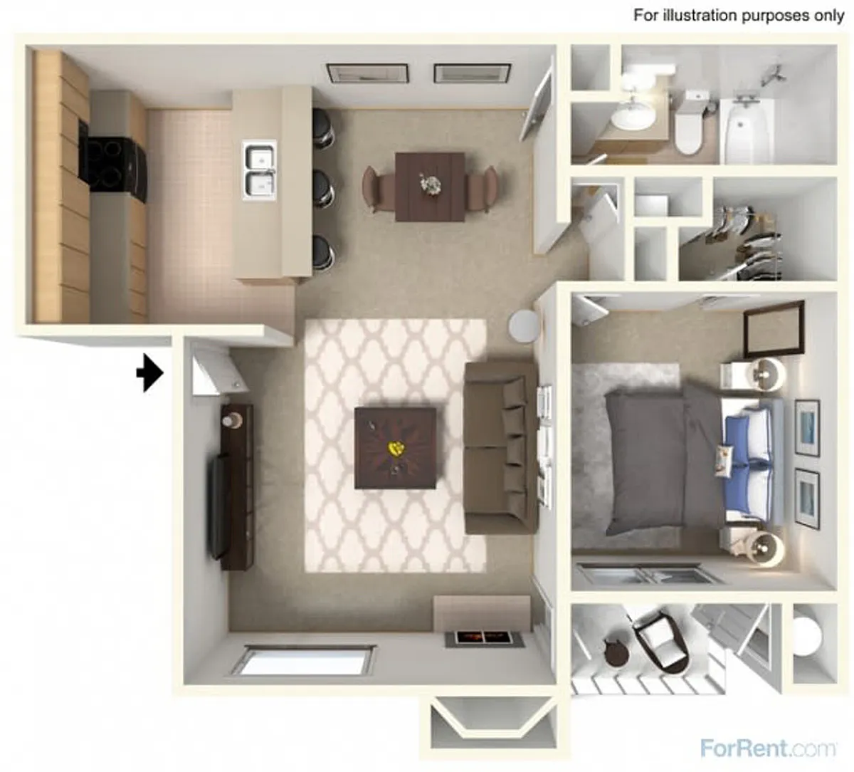 Floor plan 1x1S