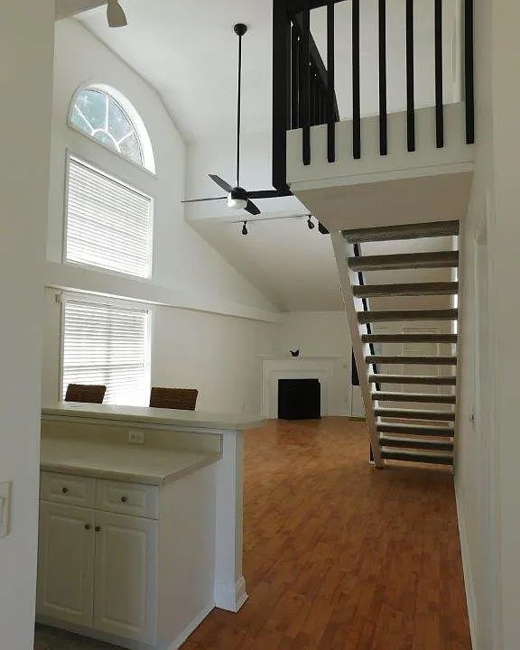 View when you walk in the home. New flooring has been put in.