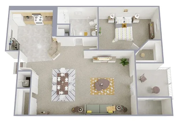 Floor plan 1 Bedroom 1 Bath