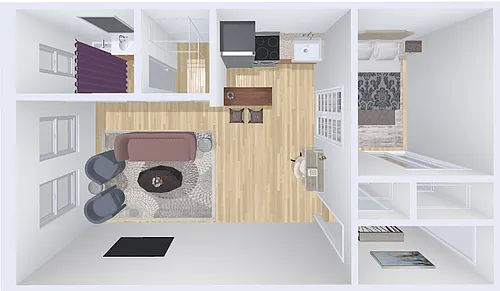 Floor plan 1bd/1b 8