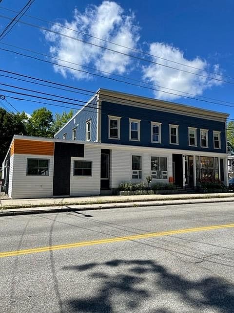 Exterior 88-92 Main St 88 is blue and white on Lt side orange mail box is front entry