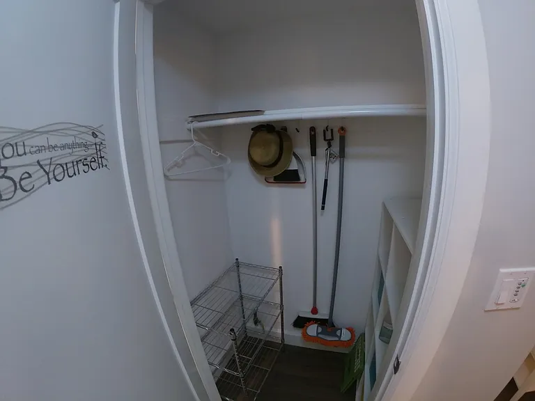 Convenient hallway closet.