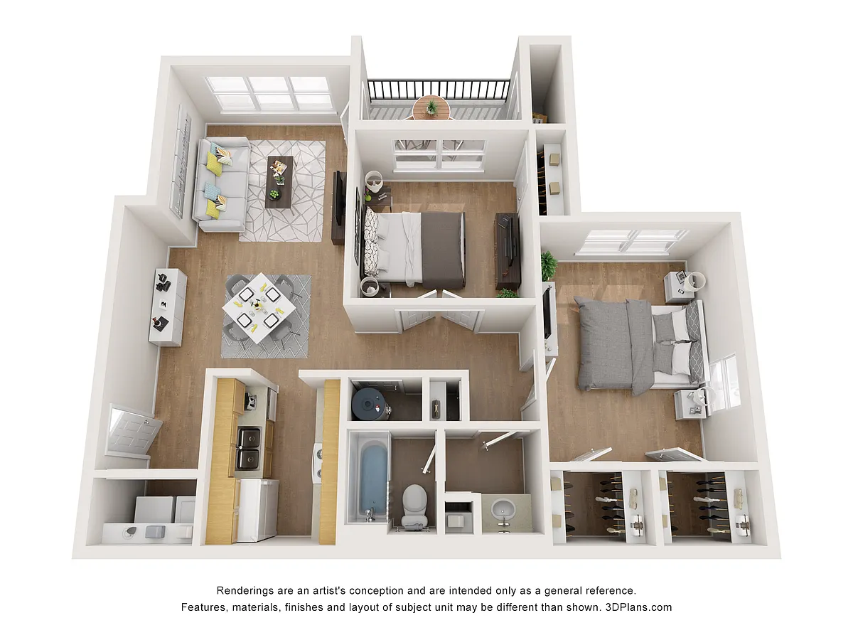 Floor plan 2 Bed / 1 Bath