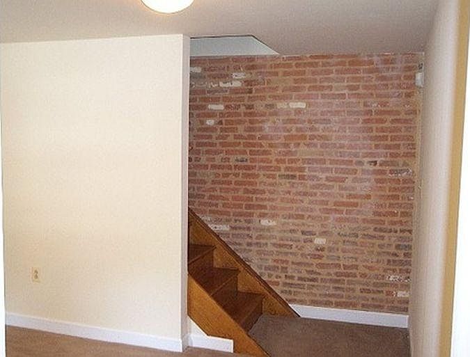exposed brick stairwell