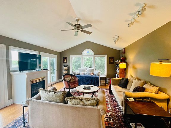 Bright family room with twin trundle beds