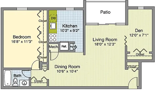 Floor plan Java - with Den - Large