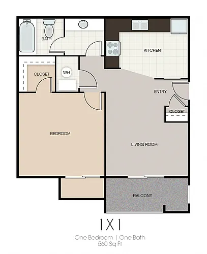 Floor plan One Bedroom One Bathroom