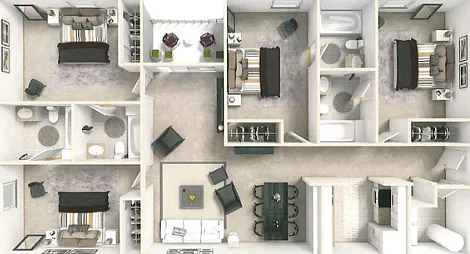 Explore this elegant apartment layout, designed to maximize comfort and style. Explore this elegant apartment layout, designed to maximize comfort and style.