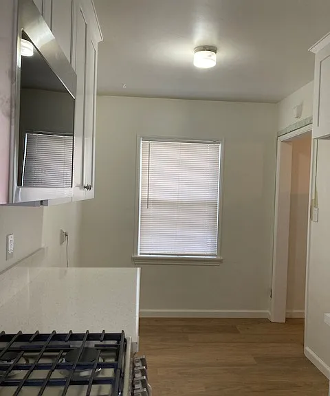 There's space at the end of the kitchen to make your own breakfast nook area.