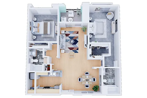 Floor plan Two Bedroom B1