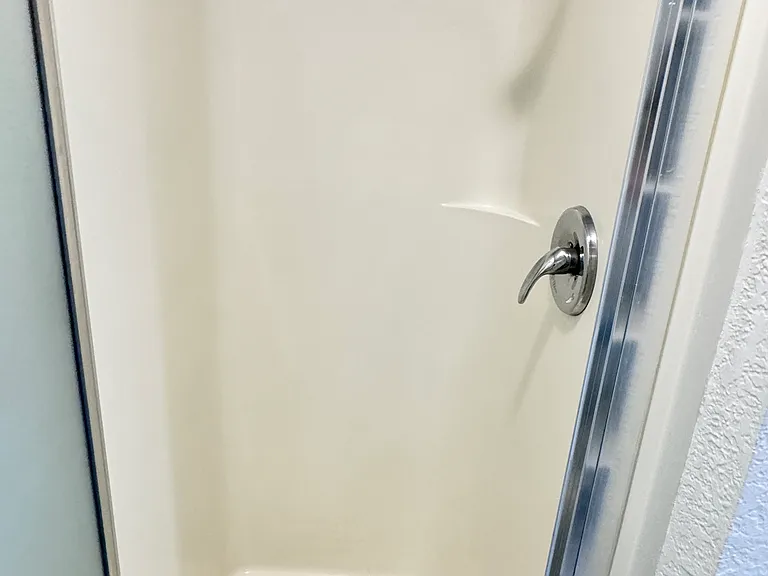 Walk-in shower in master restroom