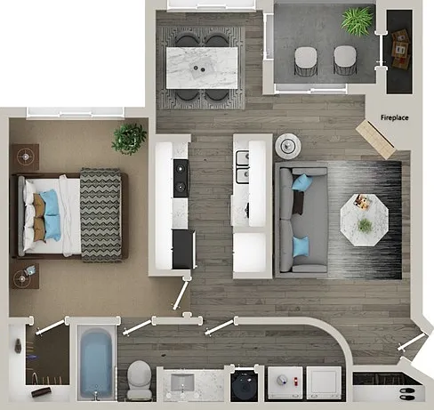 One Bedroom One Bath Floor Plan One Bedroom One Bath Floor Plan