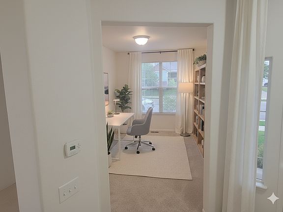 Working from home? Your spacious office awaits with a view out a front window. The office is just inside the front door.