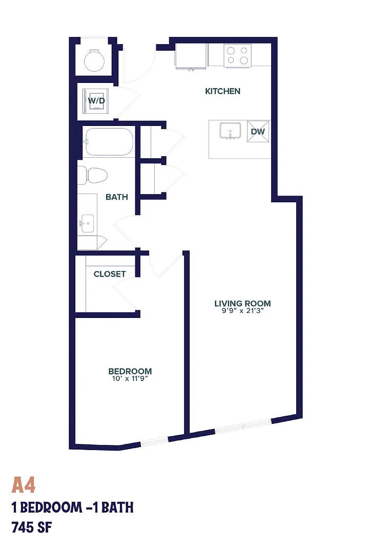 Floor plan Nita One Bedroom A4