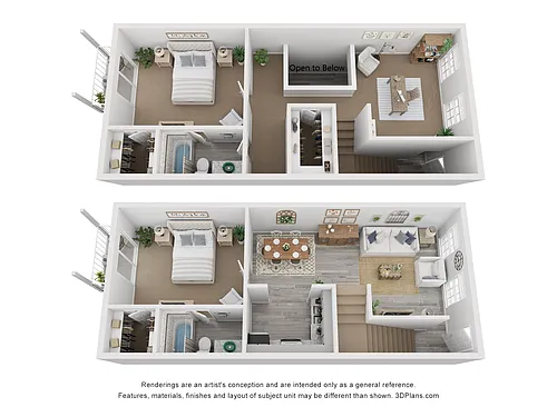 Floor plan 2x2C Luxury Rehab 1090 sq ft