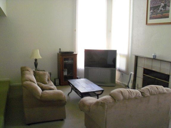 Sunken family room w/fireplace & vaulted ceiling