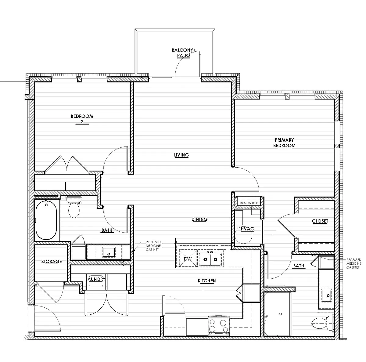 Floor plan Two bedroom 60%