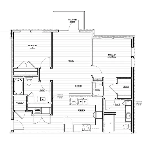 Floor plan Two bedroom 60%