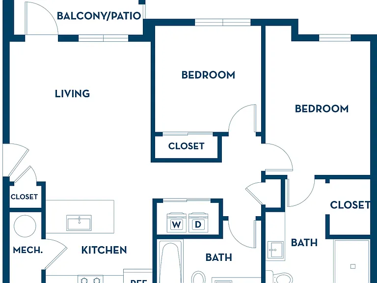 2 Bedroom | 2 Bath | 943 SF 2 Bedroom | 2 Bath | 943 SF