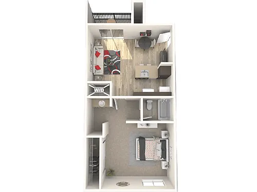 Floor plan Cedar (1x1)