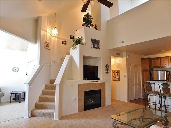 Two-Story Living Room with Gas Fireplace