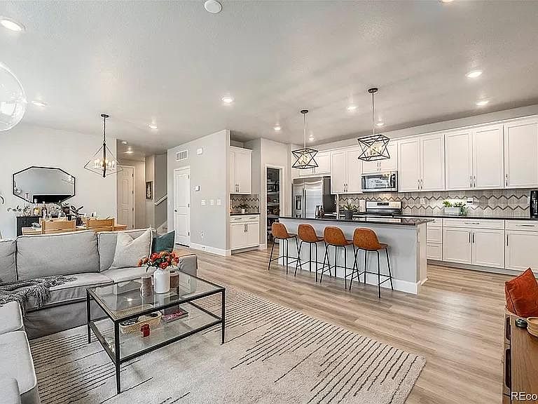 Living Area overlooking the kitchen and dining.