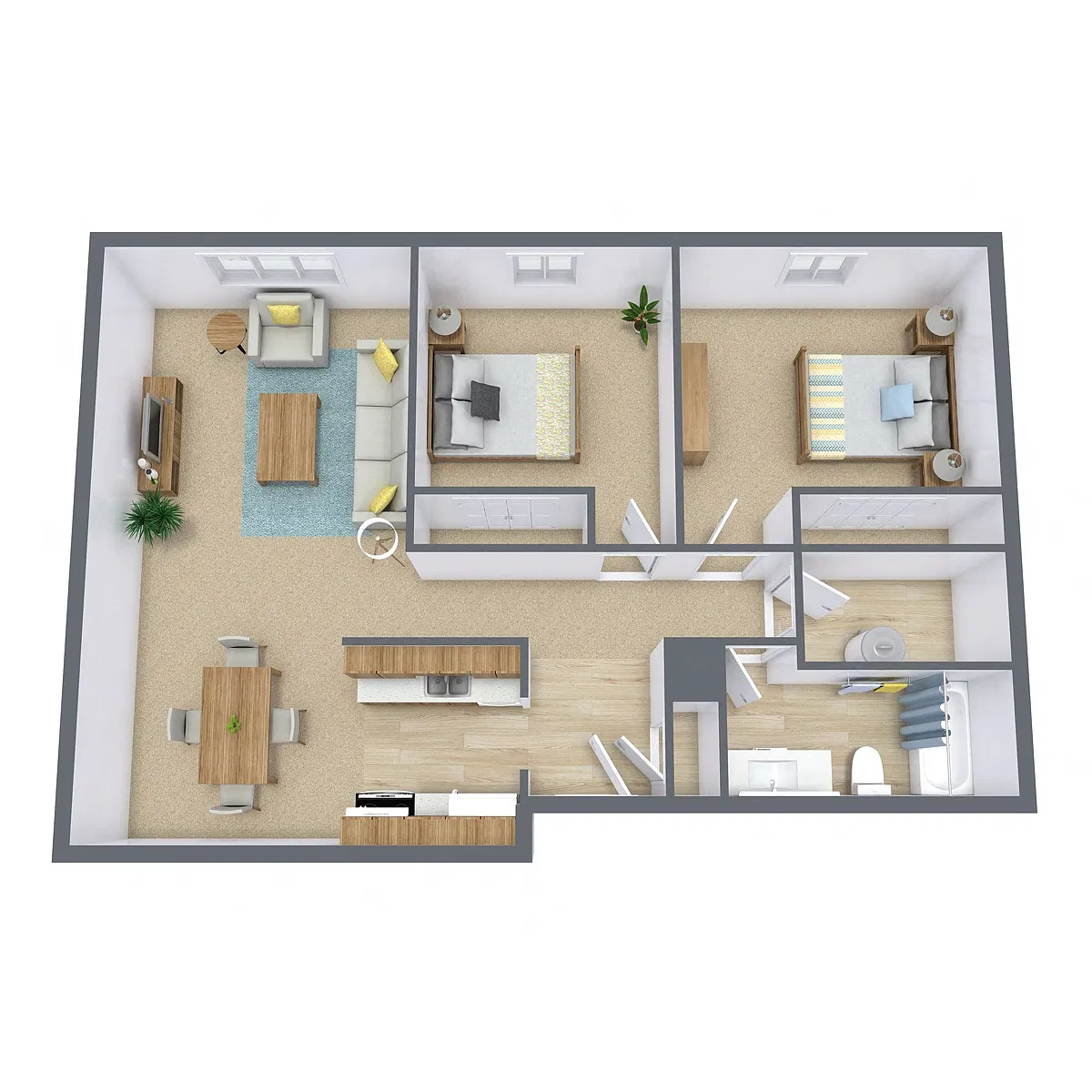 Floor plan Two Bedroom 21A