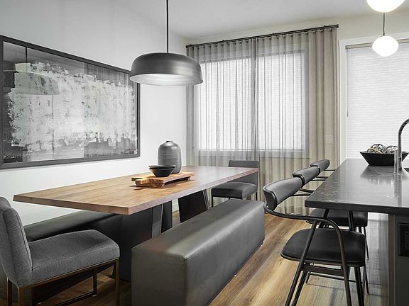 A photo of the dining area of the Wicklow show home in Calgary by Brookfield Residential