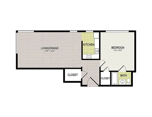 Floor plan 1 Bedroom, 1 Bathroom