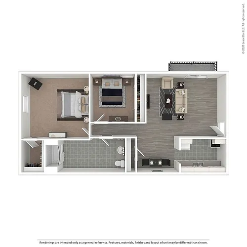 Floor plan 2bed 1 bath
