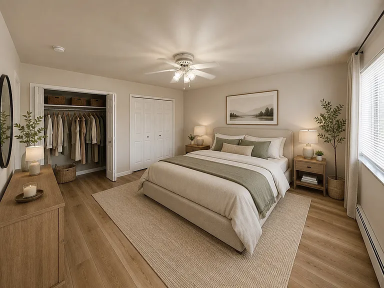 AI-generated furnishing idea for bedroom