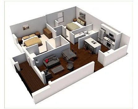 Floor plan 2X2 B
