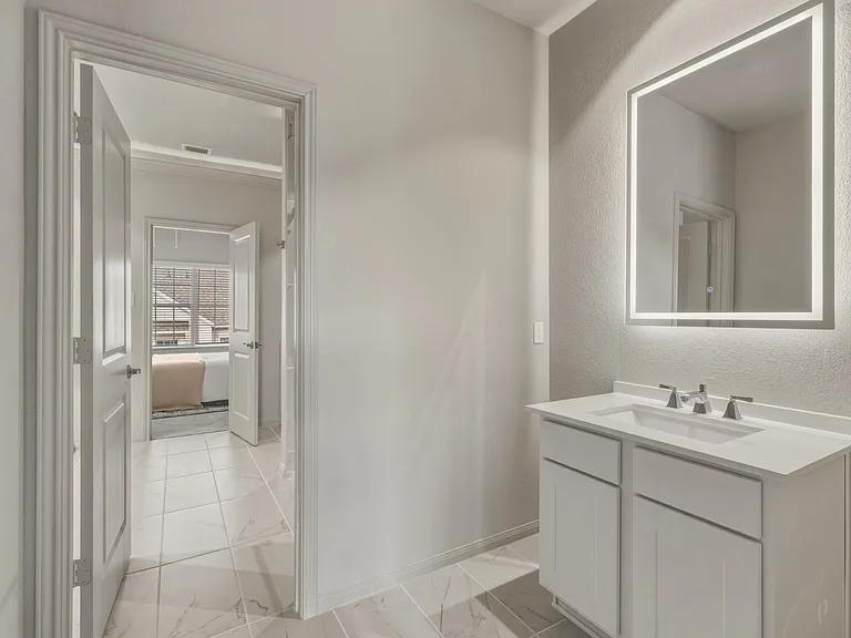 Private Guest Room Vanity with Backlit LED Mirror (Plan 2191)