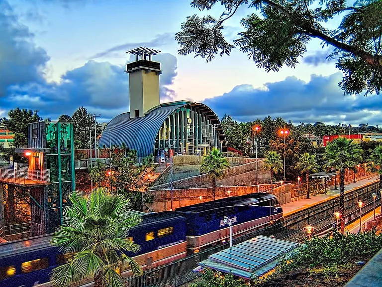 Evening view of Train station