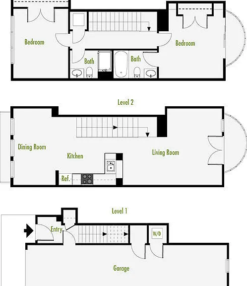 TownhouseB floor plan Santana Row