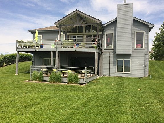 Two decks and covered patio