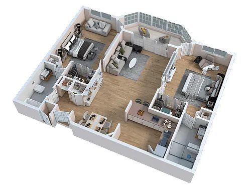 Floor plan Two Bedroom Two Bath