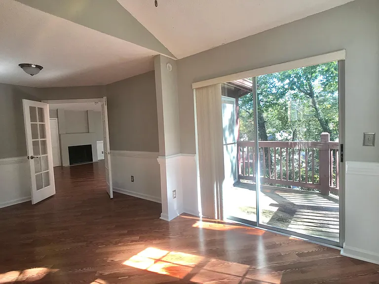 living room with an exit to an outside deck