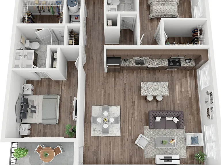2C floor plan Sunnen Station Apartments