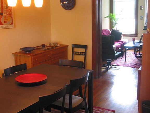 Dining room with pocket door