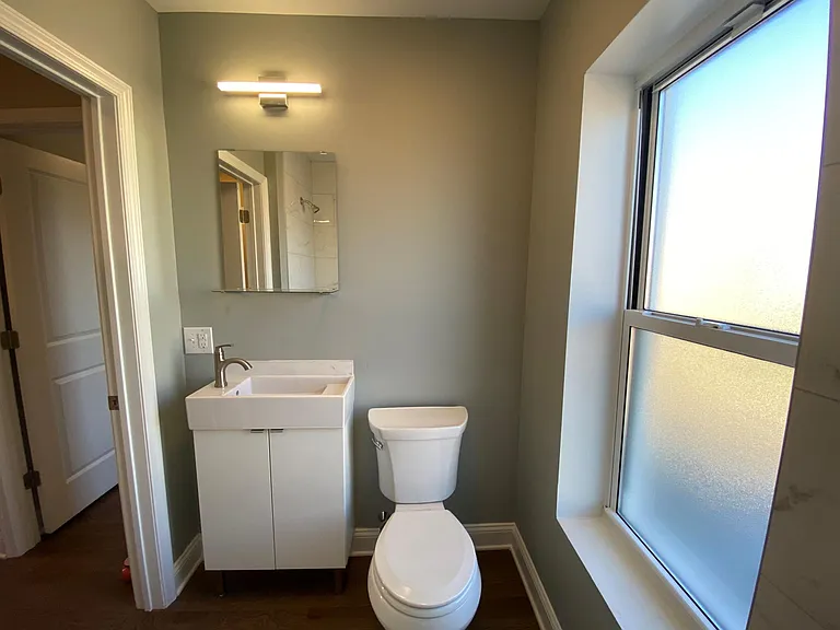 Bathroom with frosted privacy glass