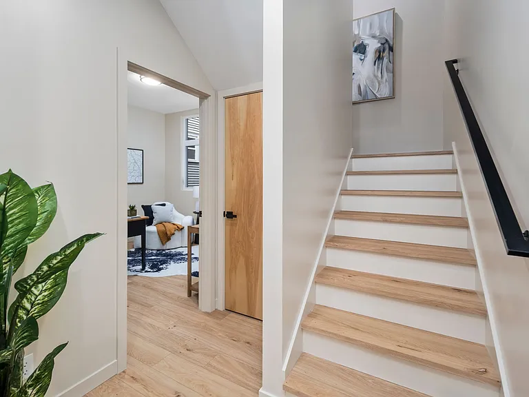 Stairs up to second floor