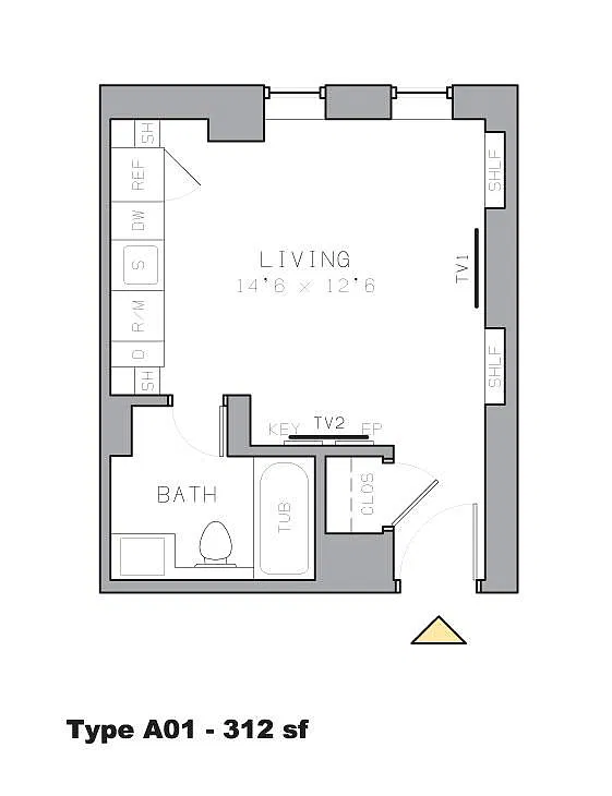 Floor plan A1- Studio