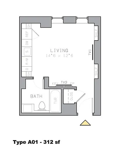 Floor plan A1- Studio