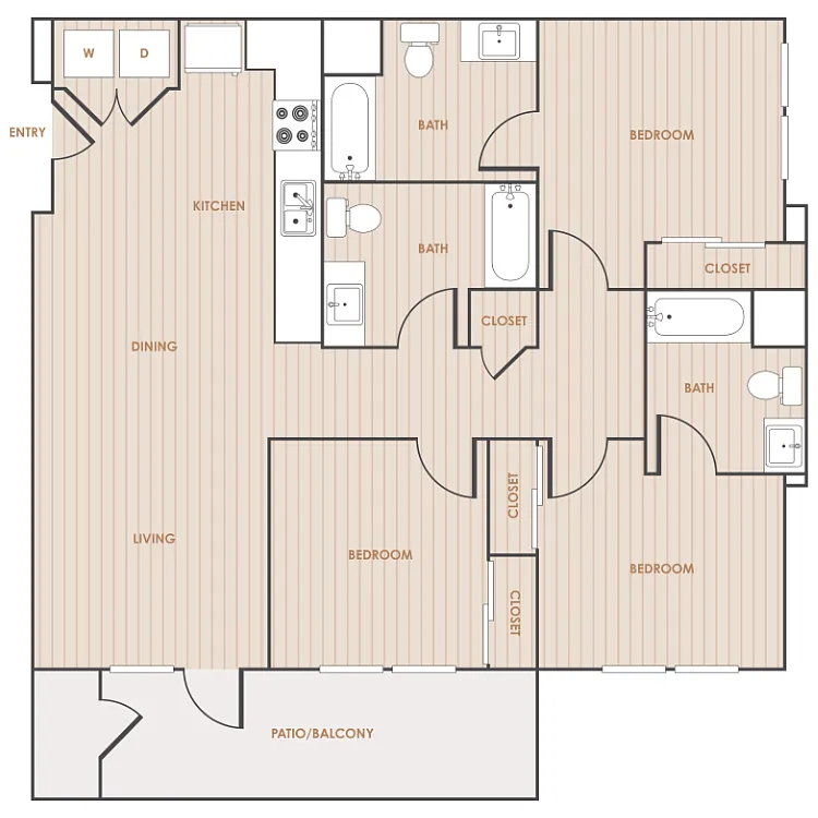 Floor plan 3 Bedroom 3 Bathroom