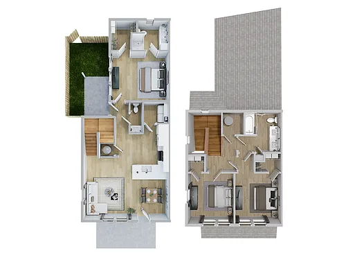 Floor plan 3br Townhouse Twin