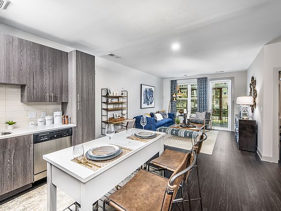 The Edition unit interior with hardwood style flooring
